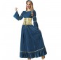 Disfarce de Donzela medieval azul para mulher