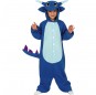 Disfarce Halloween Dragão azul kigurumi para meninos para uma festa do terror
