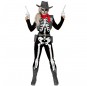 Fato de Esqueleto Cowgirl mulher para a noite de Halloween 