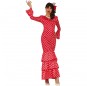 Fato de Flamenca branca e vermelha para mulher