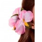 Flor de cabelo cor-de-rosa havaiana