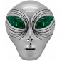 Máscara de plástico prateada para extraterrestres para completar o seu disfarce