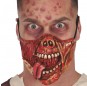 Meia máscara de esqueleto sangrento em látex para completar o seu disfarce assutador