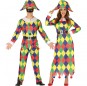 O casal Arlequins Multicolor original e engraçado para se disfraçar com o seu parceiro