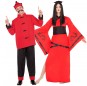O casal Chineses vermelhos original e engraçado para se disfraçar com o seu parceiro