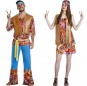 O casal Hippies Happy original e engraçado para se disfraçar com o seu parceiro
