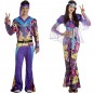 O casal Hippies púrpuras original e engraçado para se disfraçar com o seu parceiro