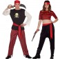 O casal pirata de caveira original e engraçado para se disfraçar com o seu parceiro