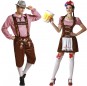 Fatos de casal Tiroleses Oktoberfest castanhos em Oktoberfest