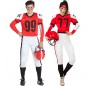 O casal futebol americano vermelhos original e engraçado para se disfraçar com o seu parceiro