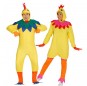O casal Galo e galinha multicolor original e engraçado para se disfraçar com o seu parceiro