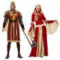 O casal Cavaleiro das cruzadas e Dama Medieval original e engraçado para se disfraçar com o seu parceiro