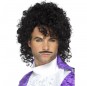 A Peruca cantor Prince com bigode mais engraçada para festas de fantasia