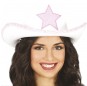 Chapéu de cowboy branco com estrela para completar o seu disfarce