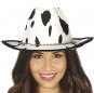 Chapéu de cowboy com estampado de vaca para completar o seu disfarce
