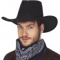 Chapéu de cowboy preto com efeito de couro para completar o seu disfarce