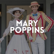 Catálogo de fatos Mary Poppins para rapazes, raparigas, homens e mulheres