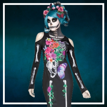 Loja online de roupas de Halloween de Catrina mexicana para mulher